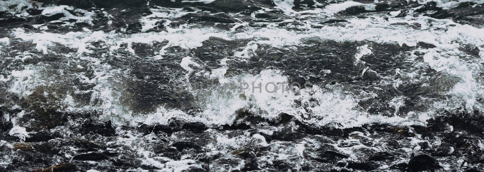 Abstract Natural Background Water Bubbling Sea Foam Splash Waves Energy Power Strength Intensity.