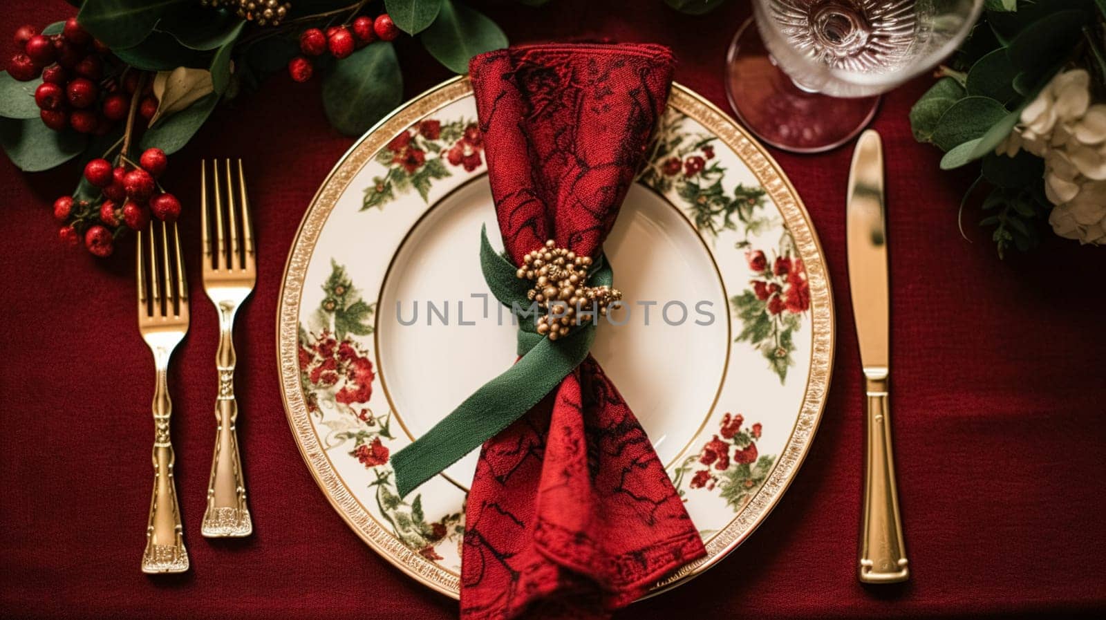 Table decor, holiday tablescape and formal dinner table setting for Christmas, holidays and event celebration, English country decoration and home styling inspiration