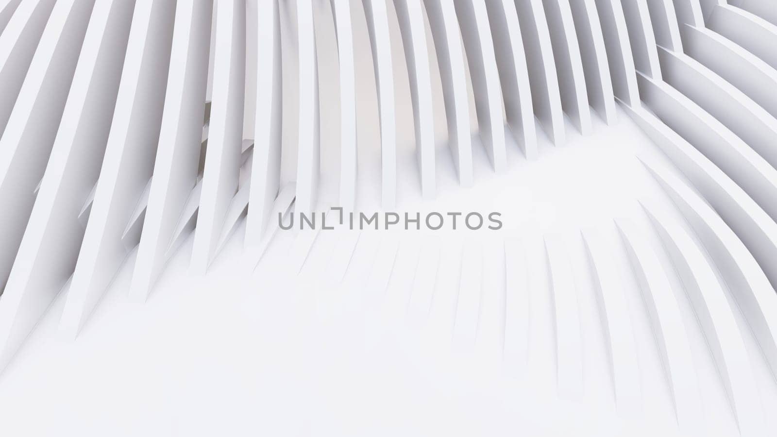 Abstract Curved Shapes. White Circular Background. Abstract background. 3d illustration