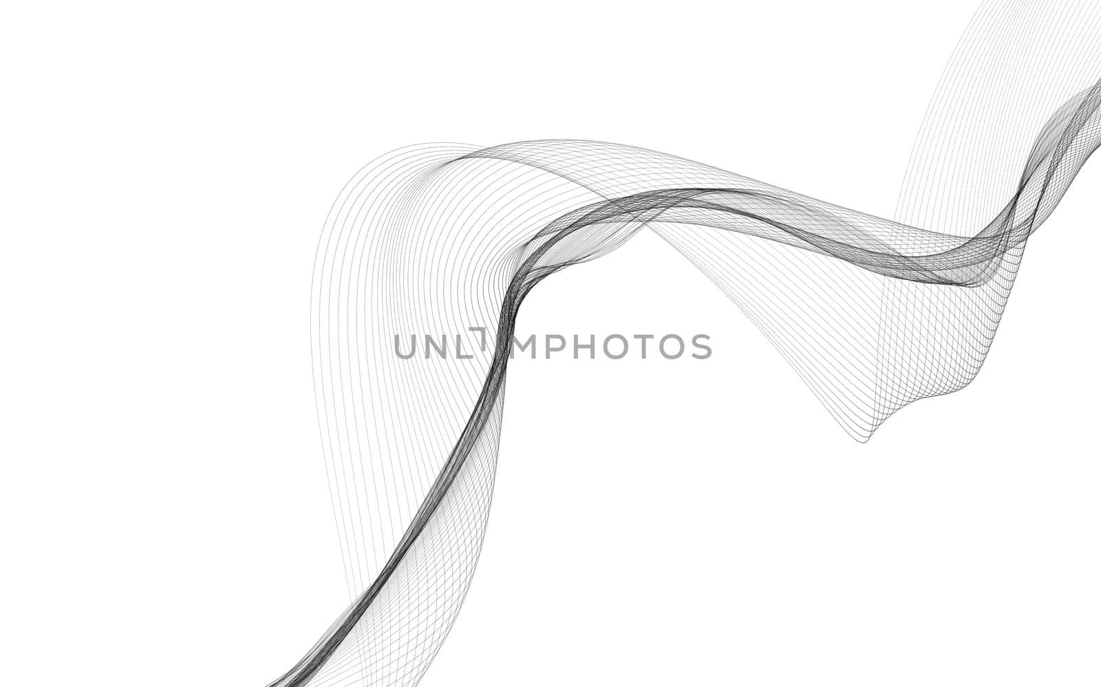 Abstract background with monochrome wave lines on white background. Modern technology background.