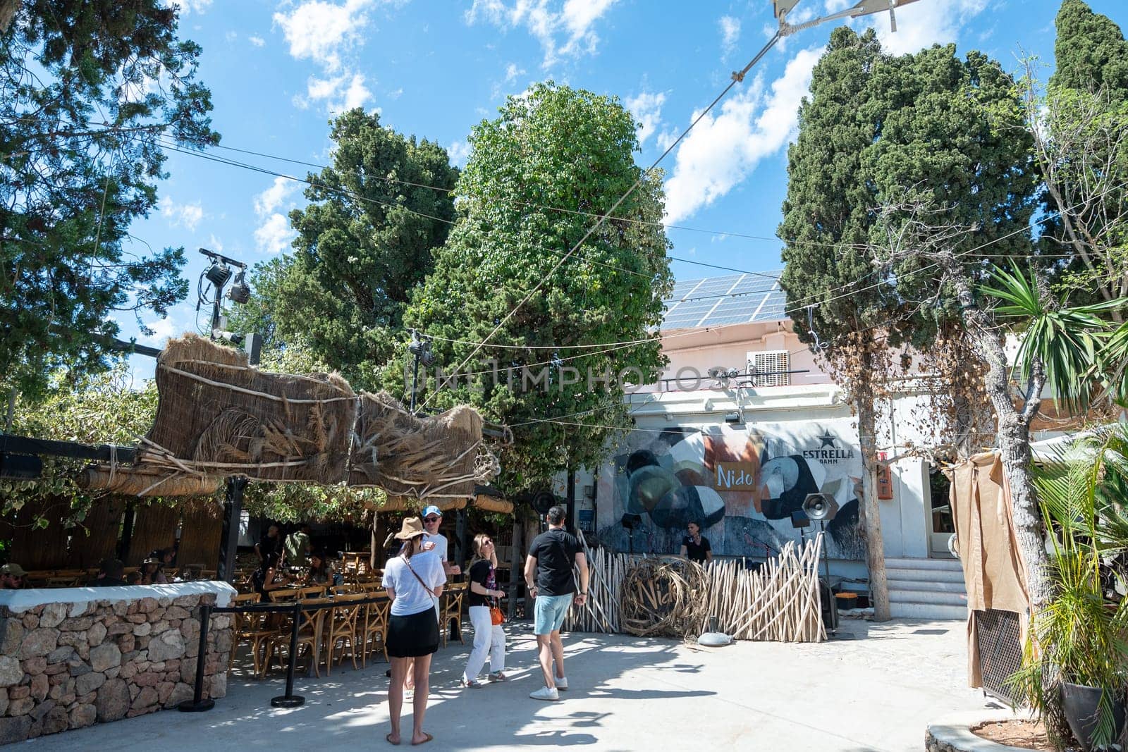 Las Dalias, Ibiza, Spain : 2024 May 14 : People at the Las Dalias Hippy Market in San Carlos in Ibiza in 2024.