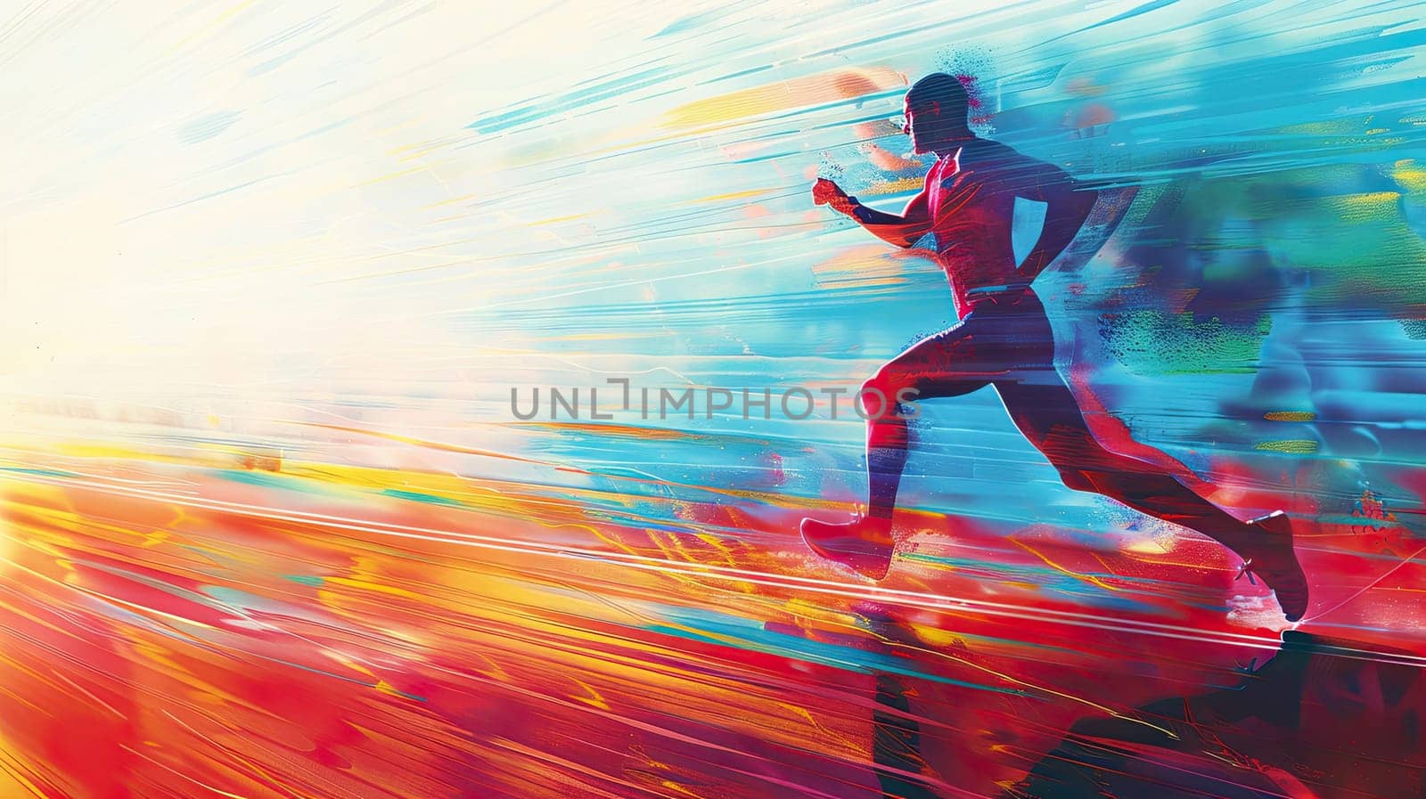 Magazine Photography Style Colorful Marathon Poster Banner Concept with Copy Space.