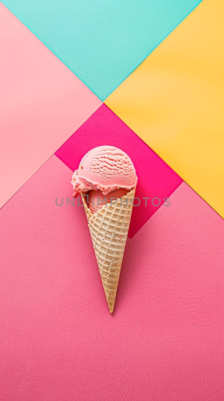 Ice cream colourful summer treat, sweet dessert in summertime, holiday food idea