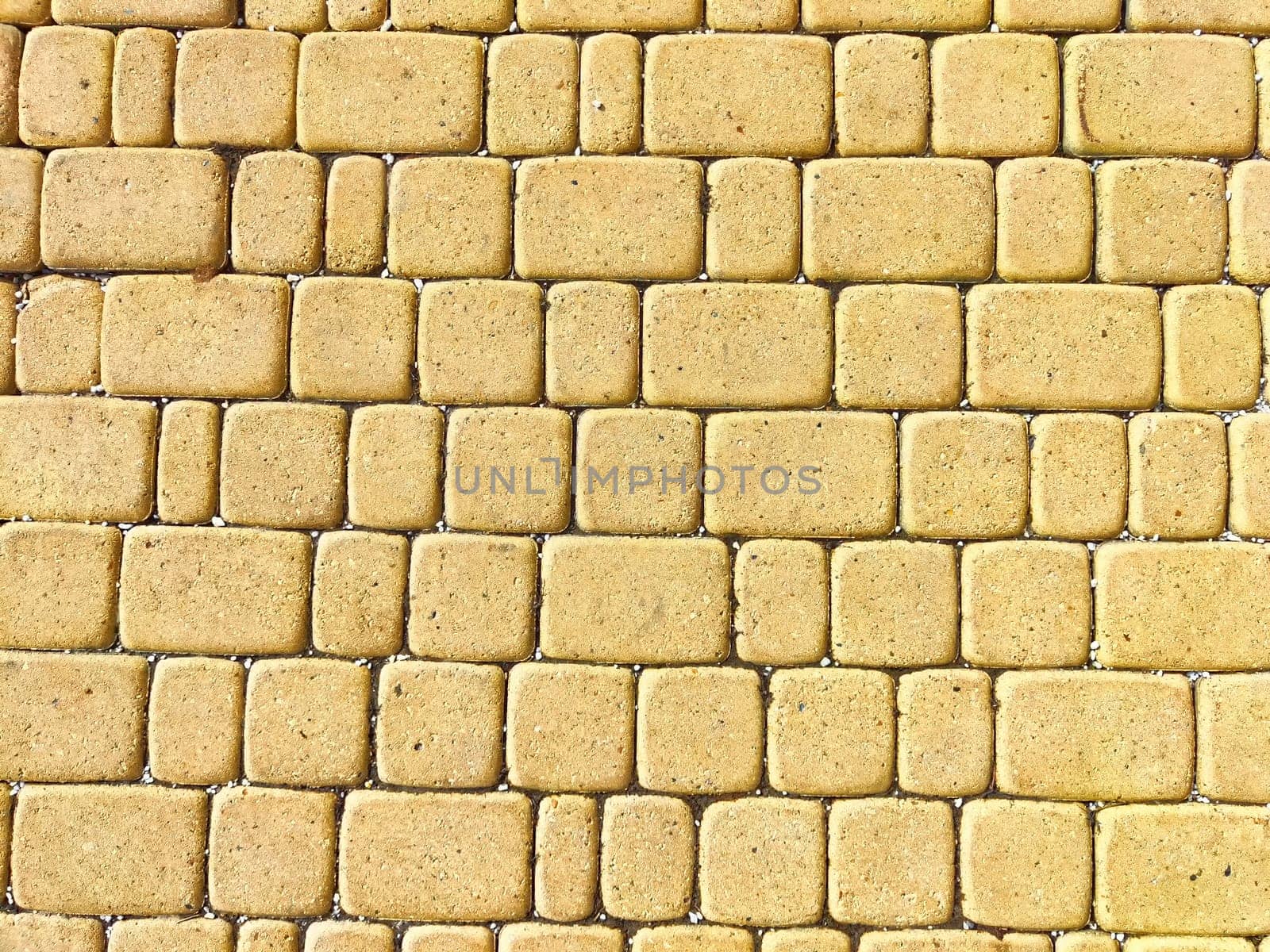 Bricks are like tiles on a sidewalk. Background, texture. Textured Brick Tile Pathway Under Daylight. A detailed view of a brick tile sidewalk with subtle color variations