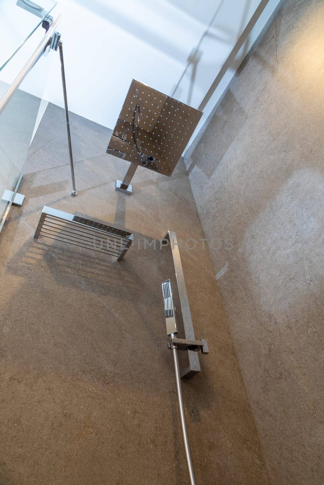 Modern shower enclosure with large shower head for maximum enjoyment by Yurich32