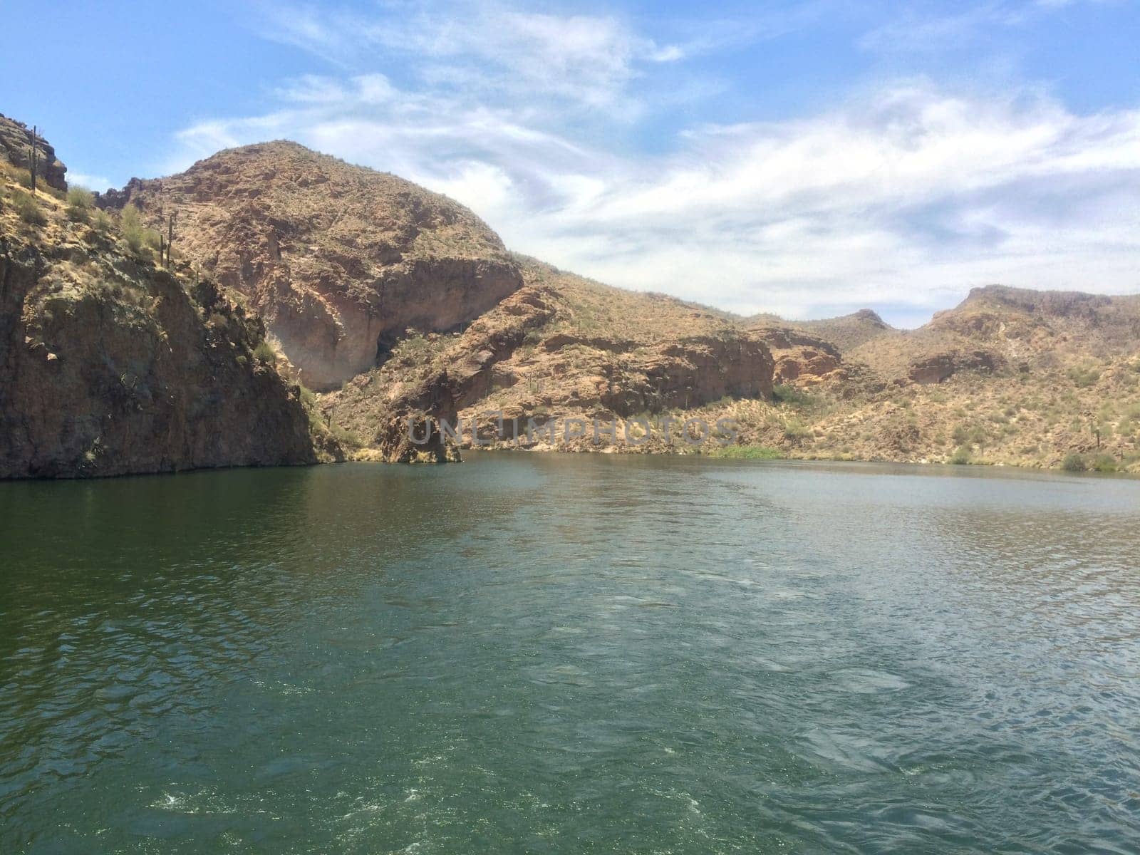 Tranquil Scene, Canyon Lake, Arizona. View from Boat. Water recreation in the Arizona desert. High quality photo