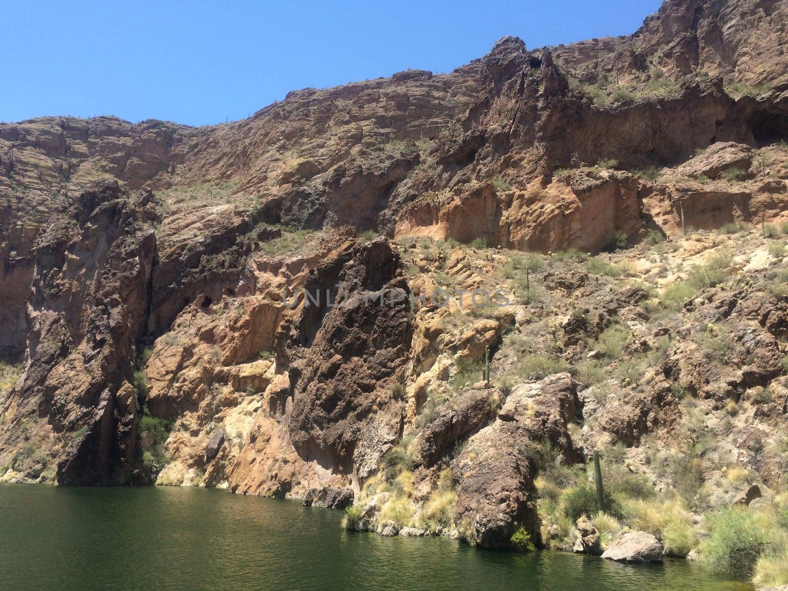 Tranquil Scene, Canyon Lake, Arizona. View from Boat. Water recreation in the Arizona desert. High quality photo