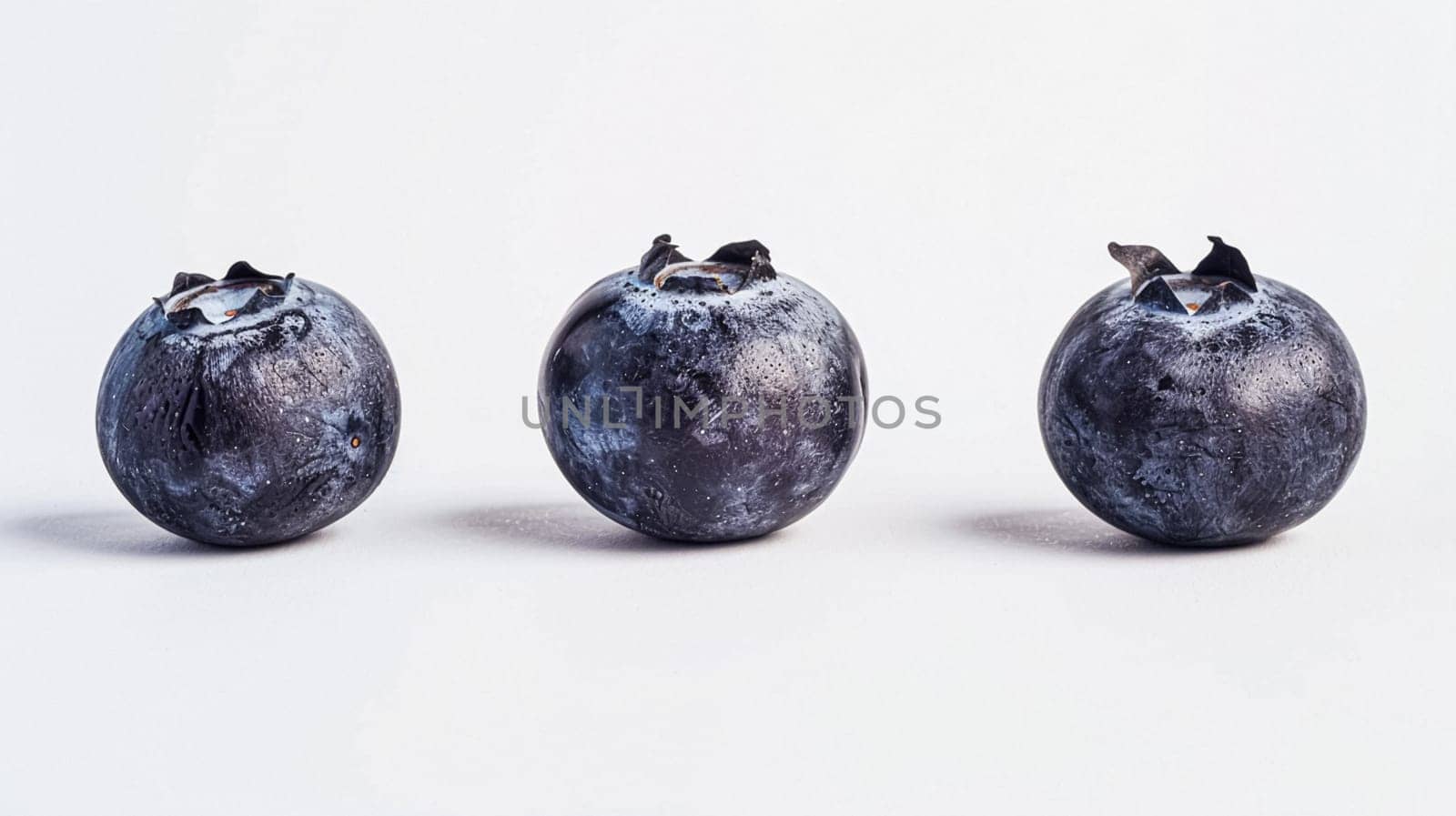 Beautiful blueberries isolated on white background, fresh blueberry farm market product by Anneleven