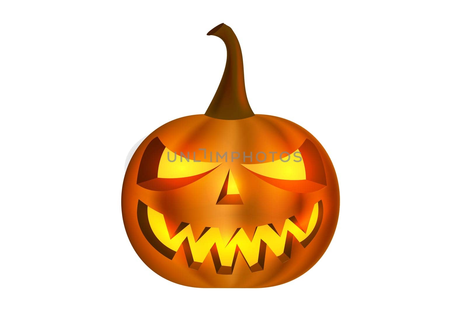 Pumpkin Halloween on white background isolated by sarayut_thaneerat