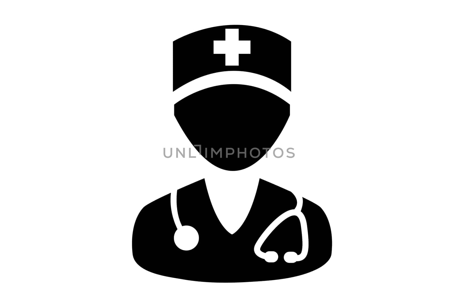 Doctor icon on isolated white background.