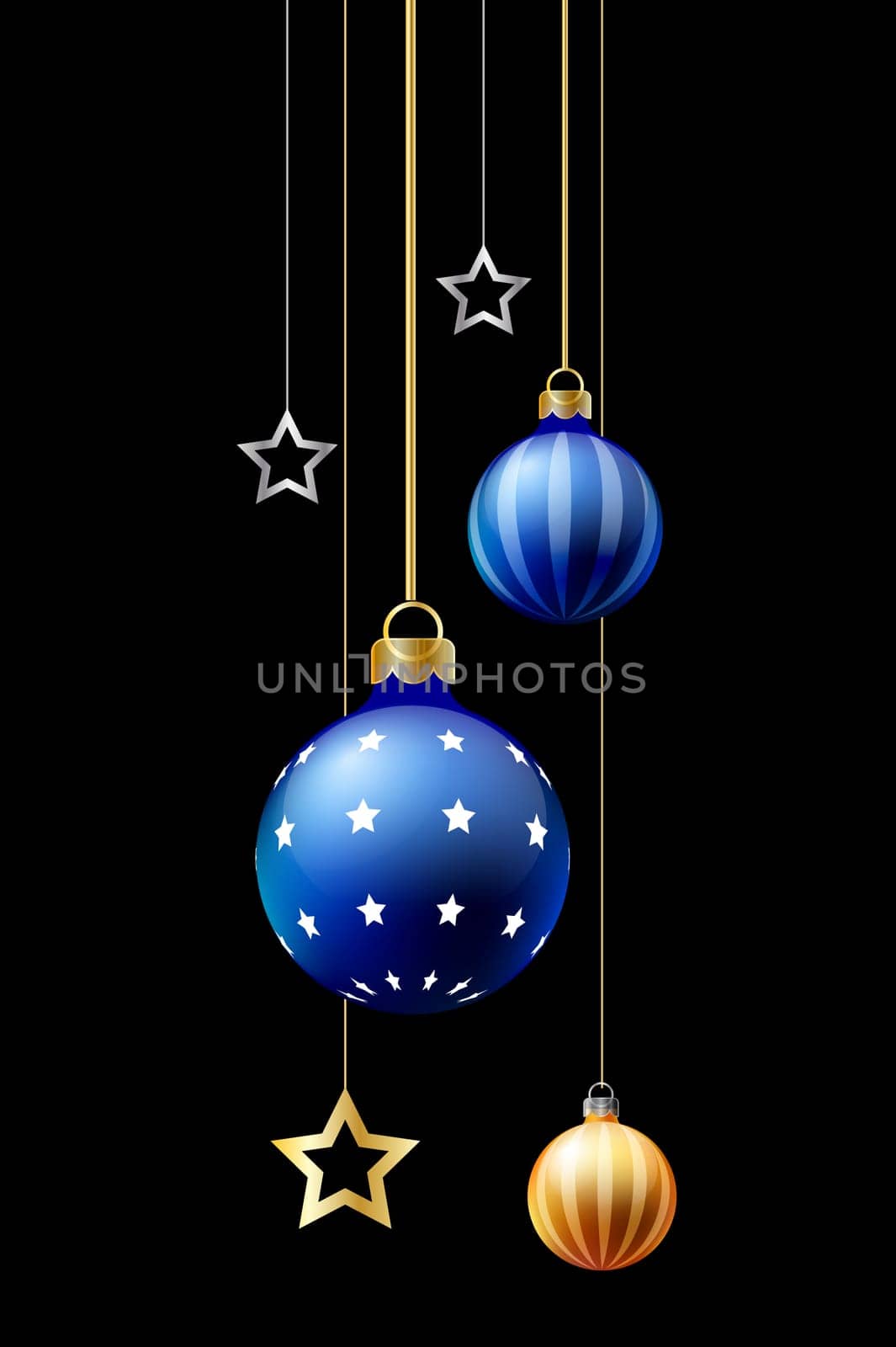 Merry Christmas frame ball on black background by sarayut_thaneerat