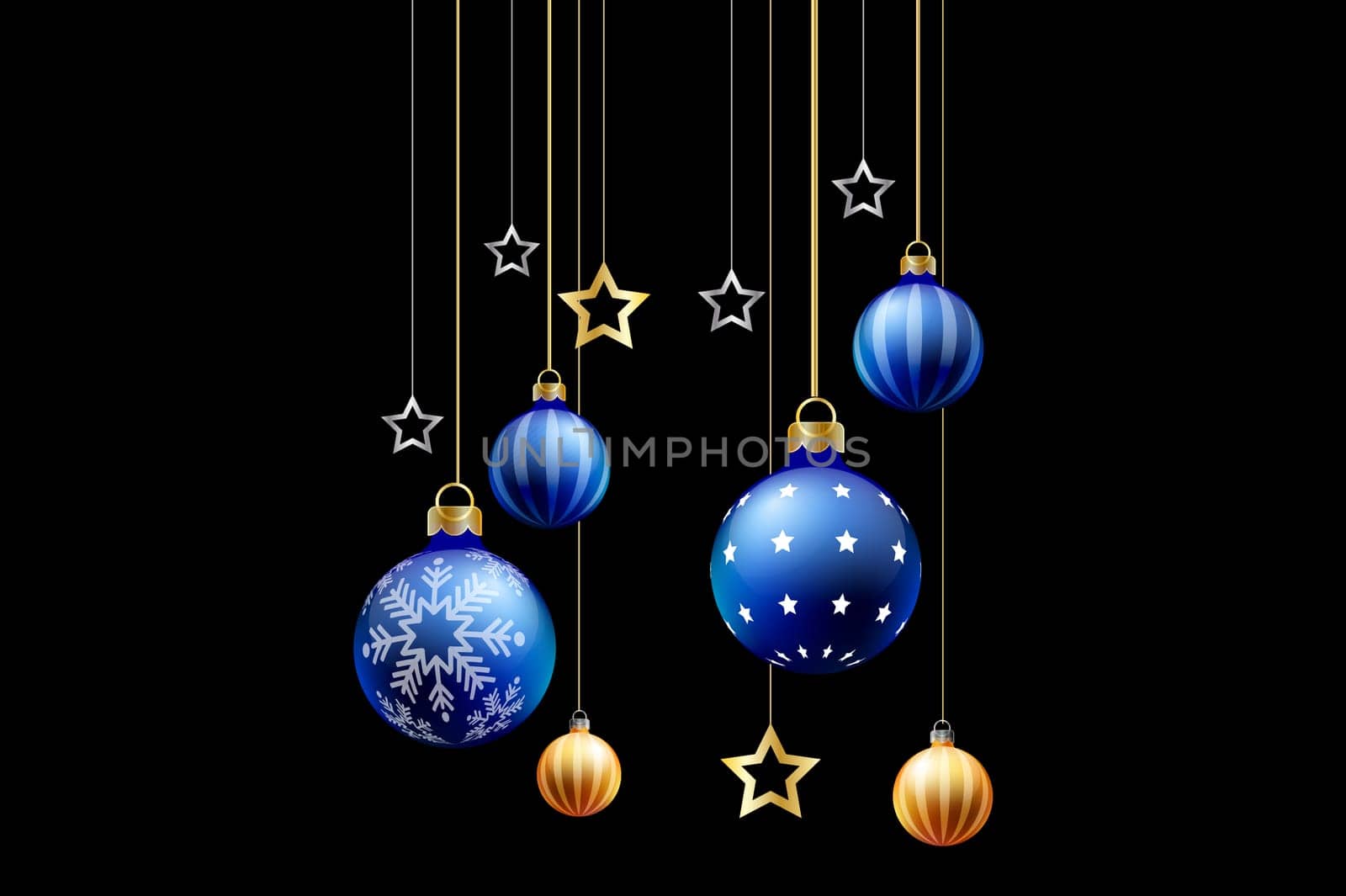 Merry Christmas frame ball on black background by sarayut_thaneerat