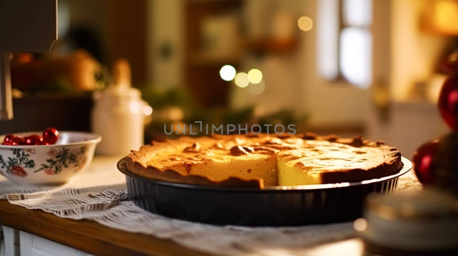 Christmas pie, holiday recipe and home baking, meal for cosy winter English country dinner in the cottage, homemade food and british cuisine inspiration