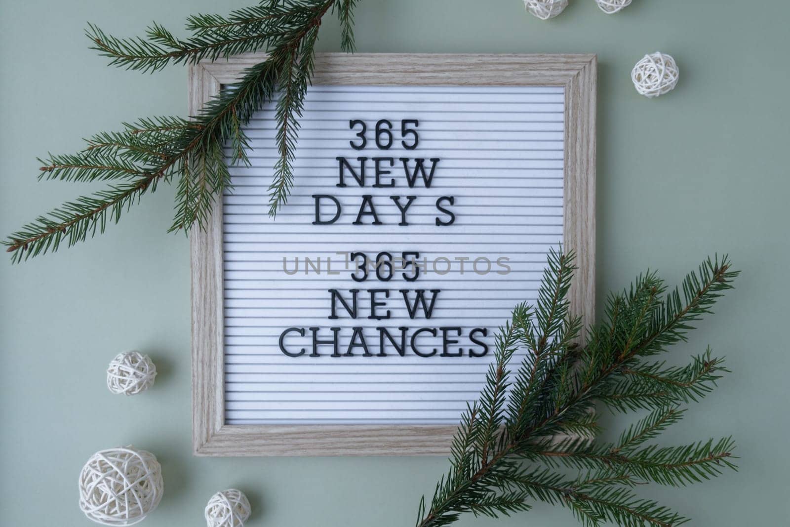 Motivational saying 365 NEW DAYS 365 NEW CHANCES. New year goals setting concept. Strategy for self development improvement. Inspirational Planning better healthier life.