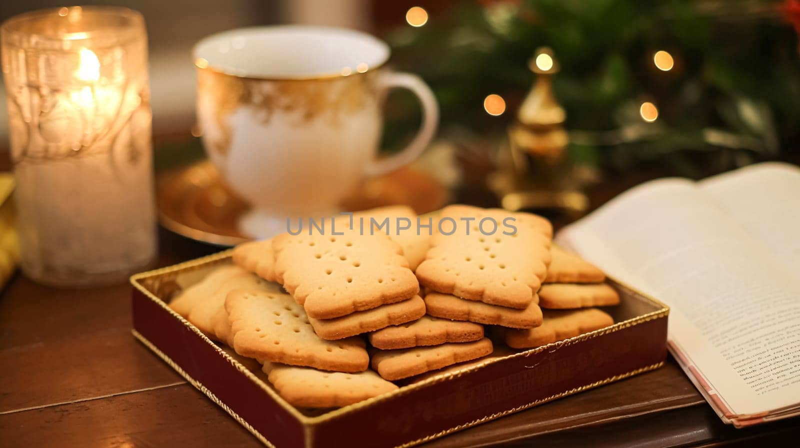 Christmas biscuits, holiday biscuit recipe and home baking, sweet dessert for cosy winter English country tea in the cottage, homemade food and cooking idea