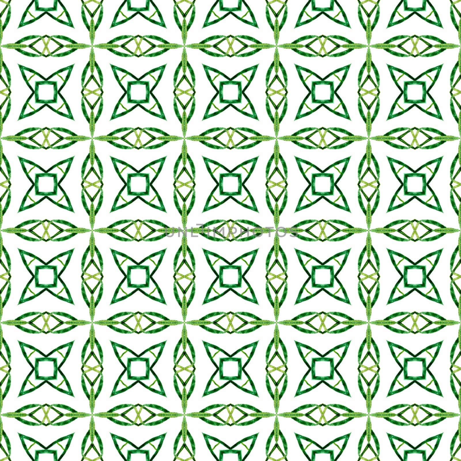 Textile ready bewitching print, swimwear fabric, wallpaper, wrapping. Green excellent boho chic summer design. Hand drawn tropical seamless border. Tropical seamless pattern.