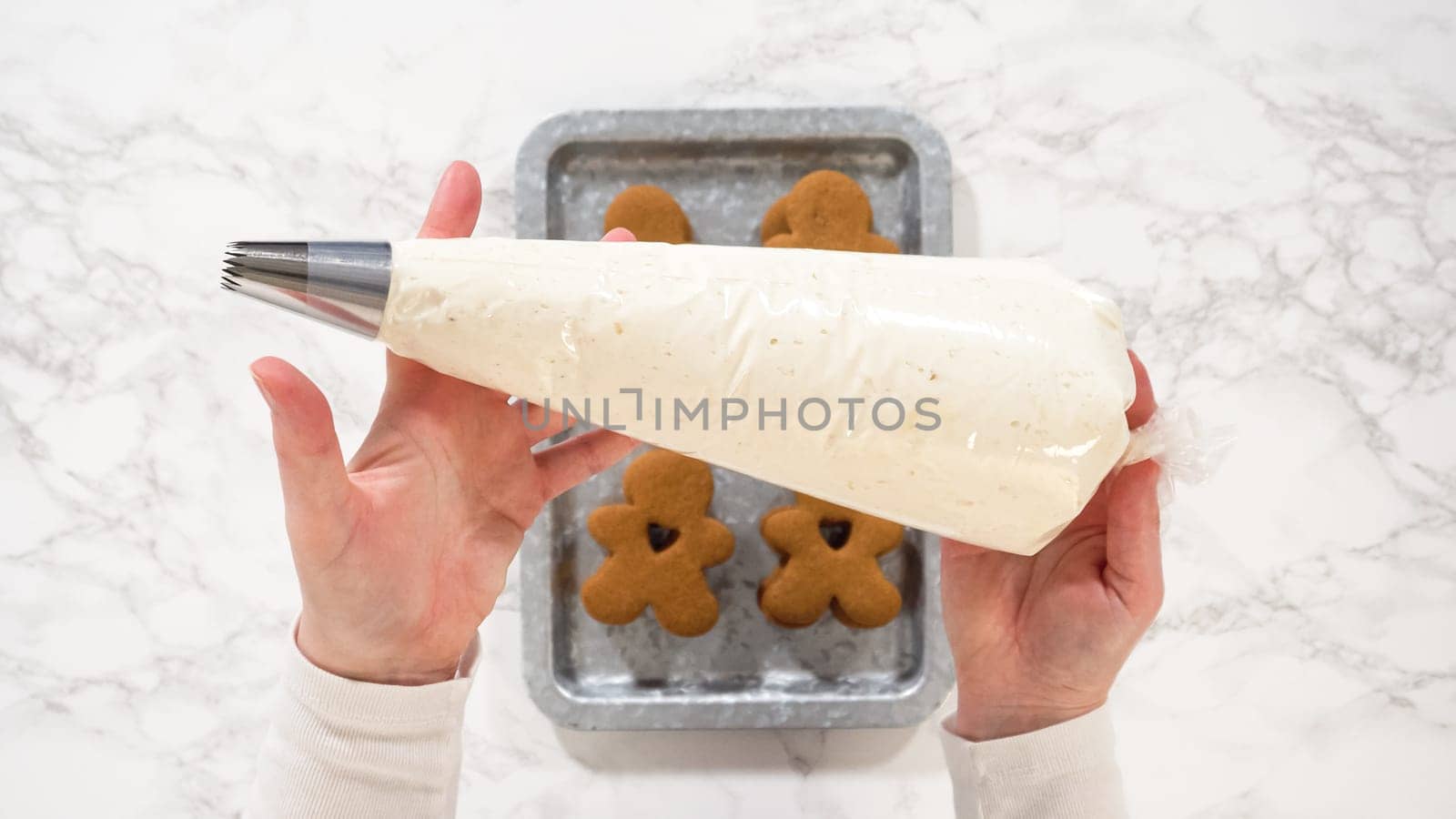 Creating Gingerbread Cookie Sandwiches with Buttercream Filling by arinahabich