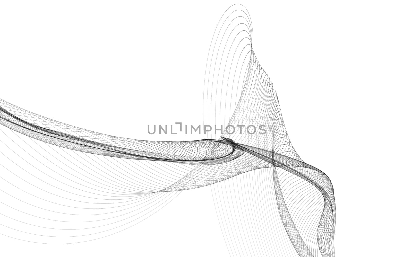 Abstract background with monochrome wave lines on white background.  by teerawit