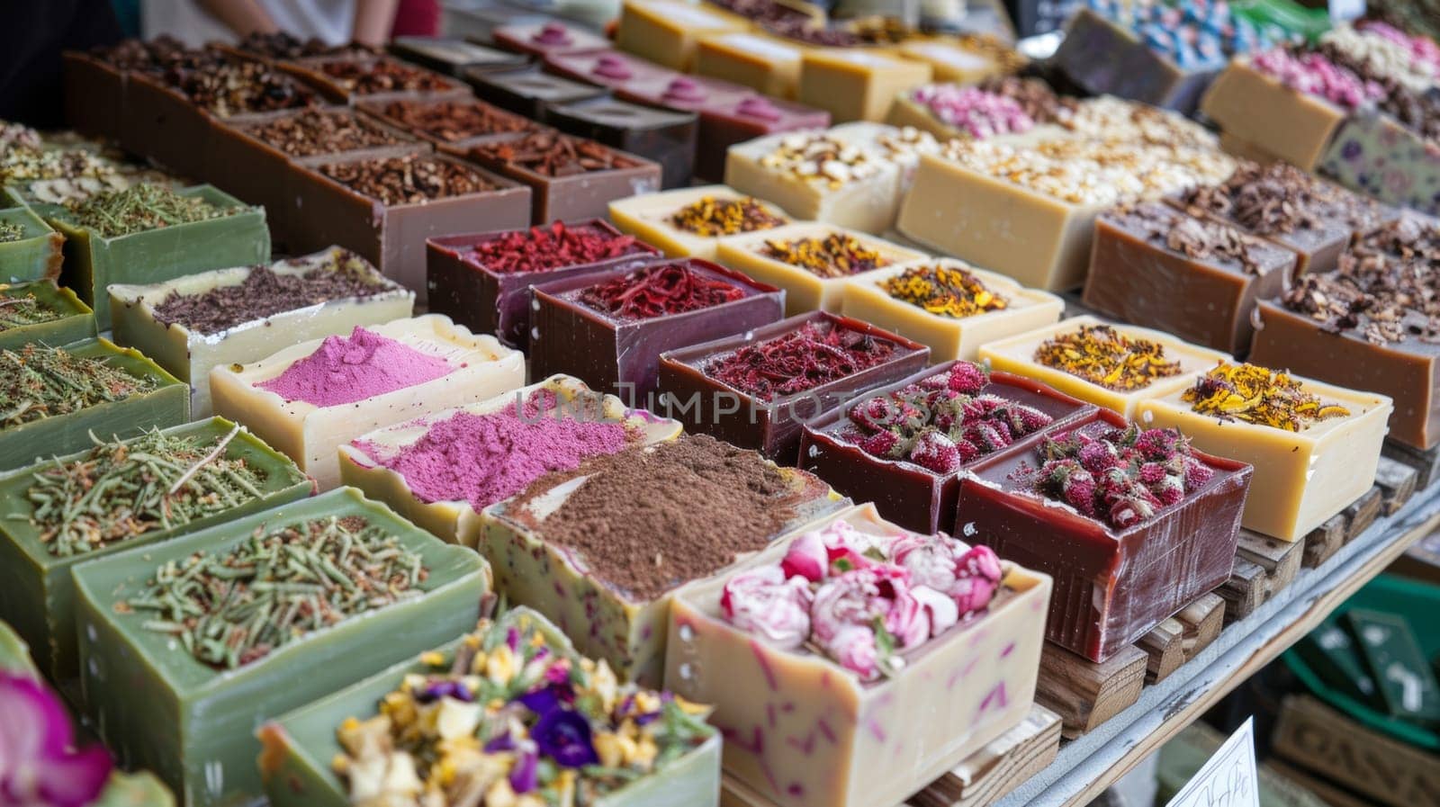 Handmade soap in at a farmers market.