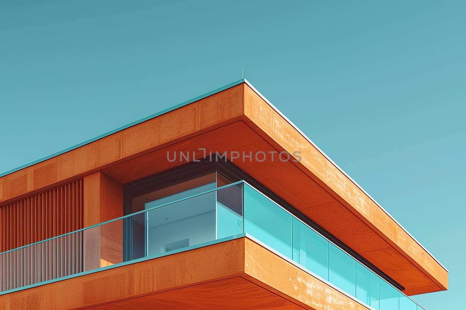 Flat roof of a modern townhouse.