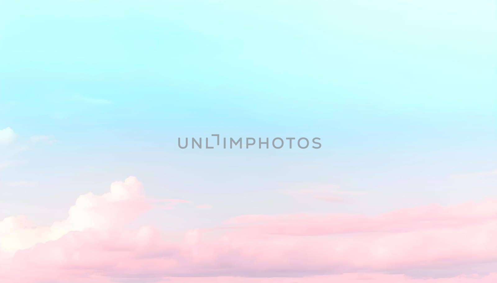 a soft pastel serene sky with pink and blue hues.