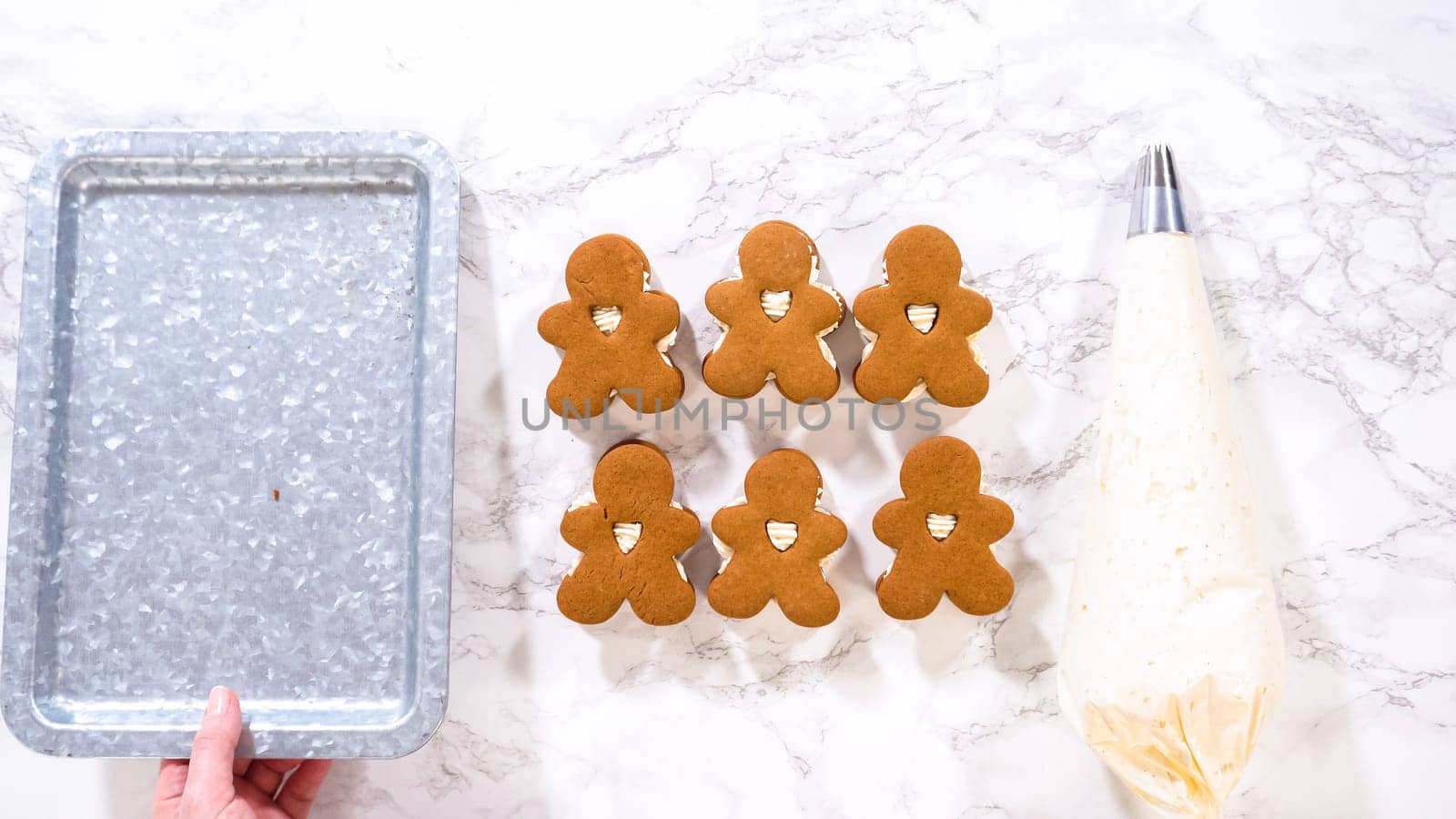 Creating Gingerbread Cookie Sandwiches with Buttercream Filling by arinahabich