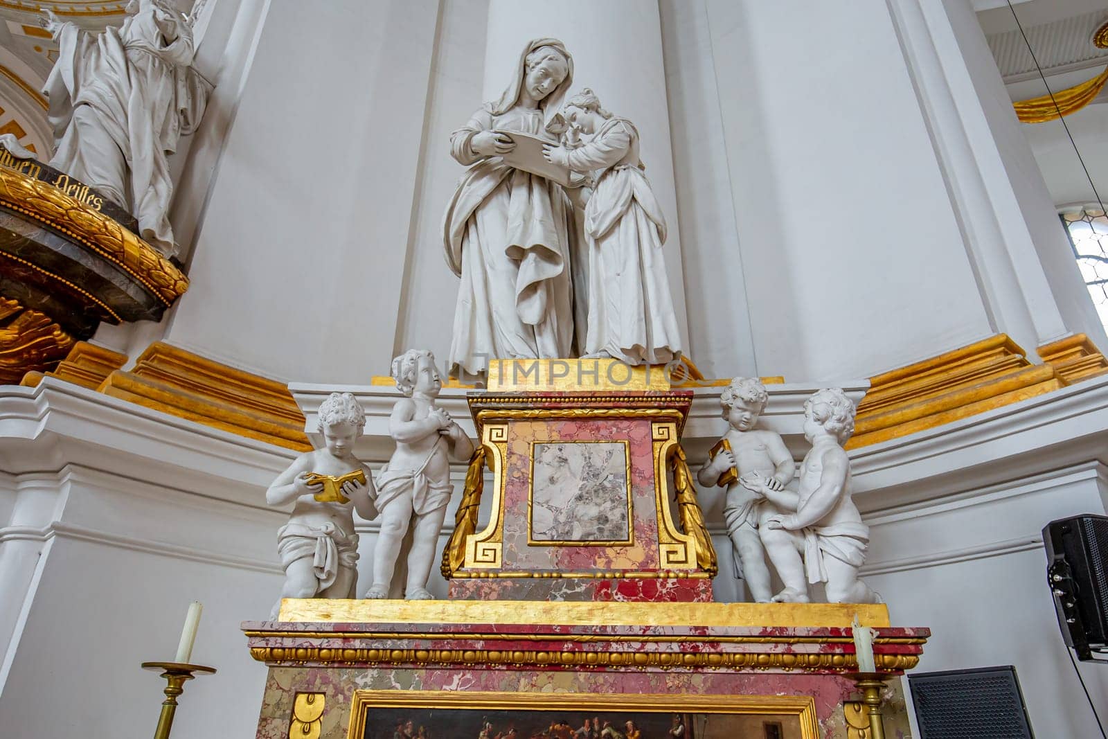 WIBLINGEN, BAVARIA, GERMANY, JUNE 08, 2022 : Rococo and baroque decors in Wiblingen abbey, near Ulm city, by various anonymous artists, 18th century