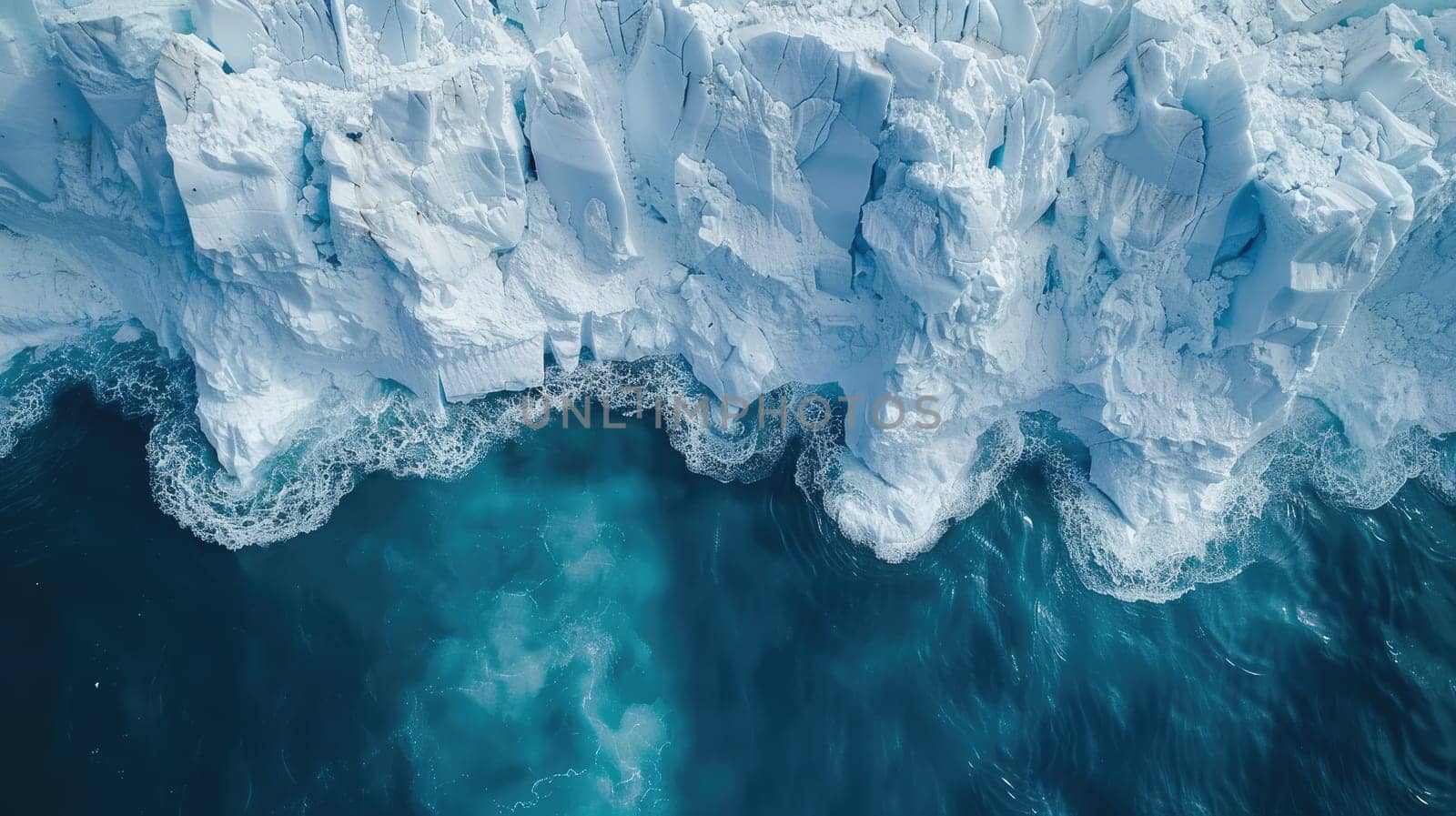 Melting Glacier in the Arctic: Aerial View Showing Impact of Climate Change..