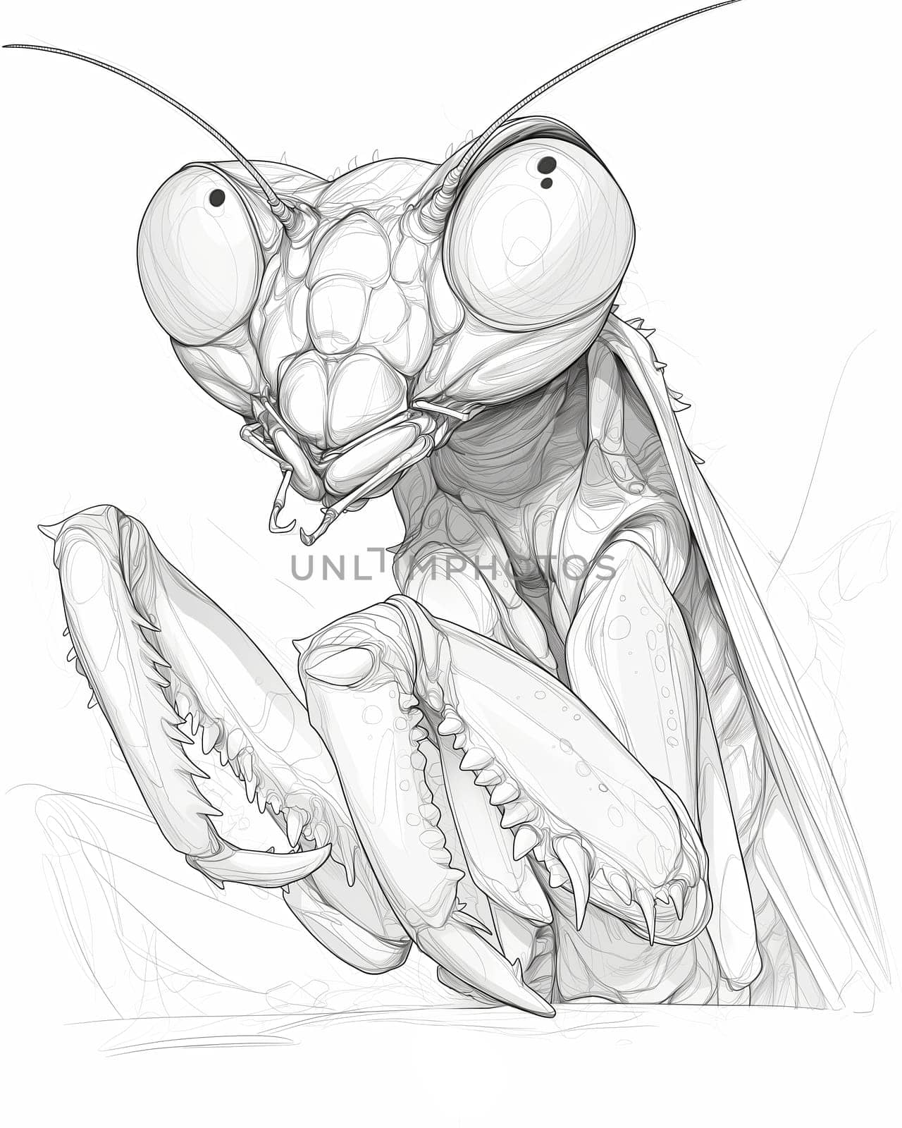 Coloring book for kids, insect coloring,mantis. by Fischeron