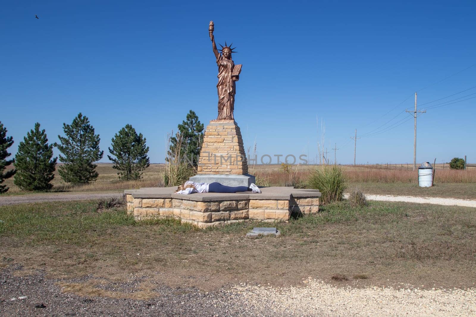 Mini Statue of Liberty near Harlan Kansas taken Oct 7,2023. High quality photo