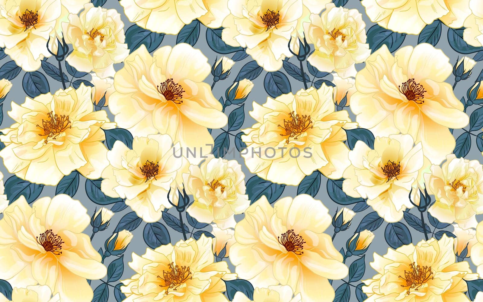 Seamless floral pattern for women with roses for surface design beautiful fabric and textile manufacturing stationery and packaging