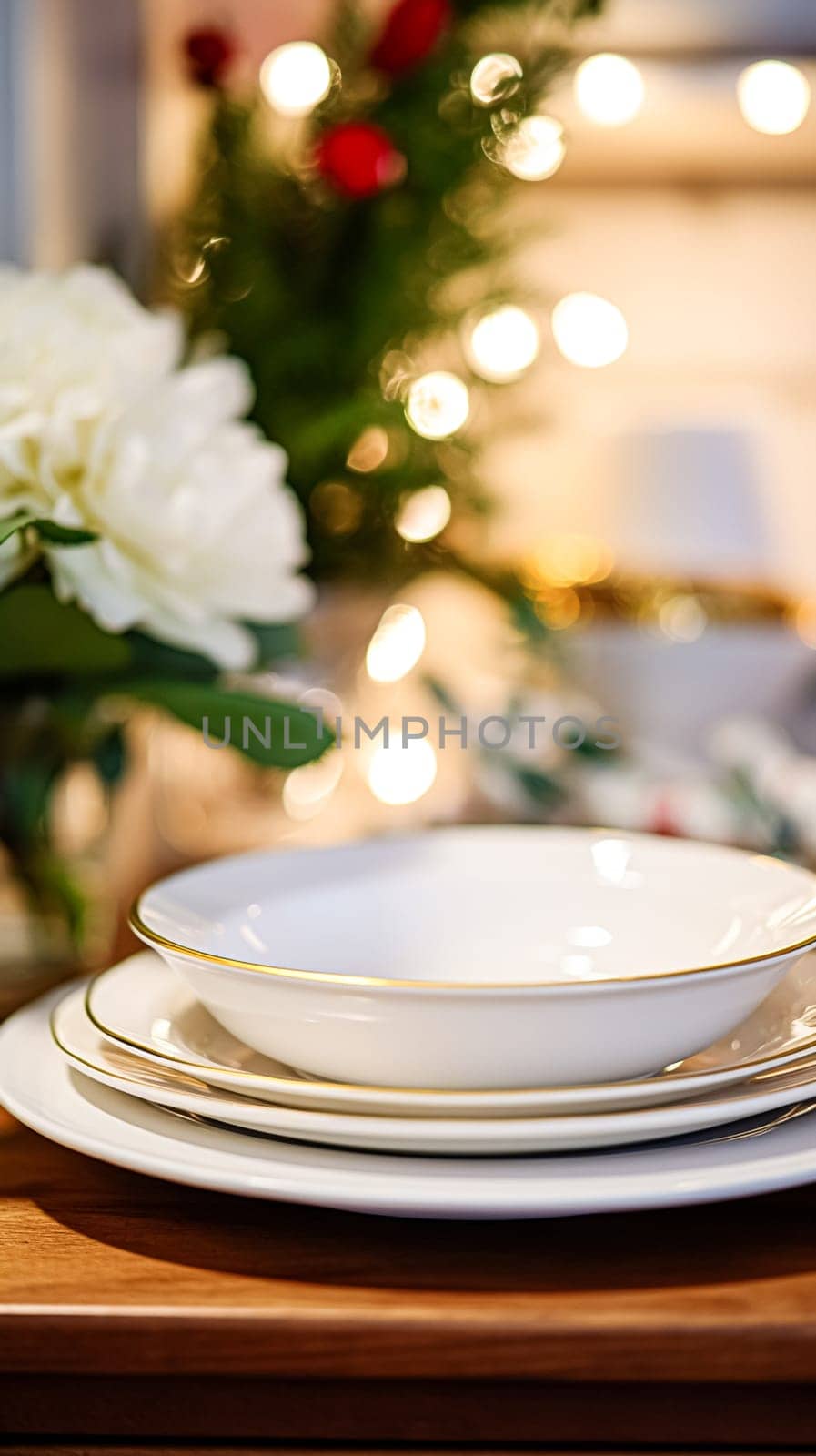 Dishware and crockery set for winter holiday family dinner, Christmas homeware decor for holidays in the English country house, gift set and home styling inspiration