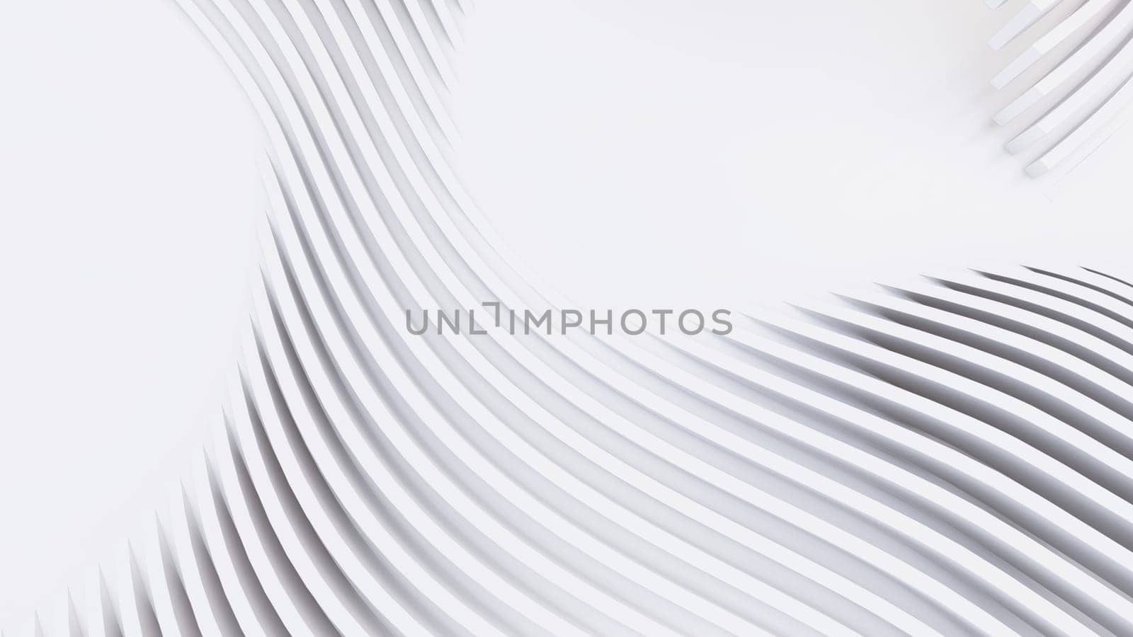 Abstract Curved Shapes. White Circular Background. Abstract background. 3d illustration