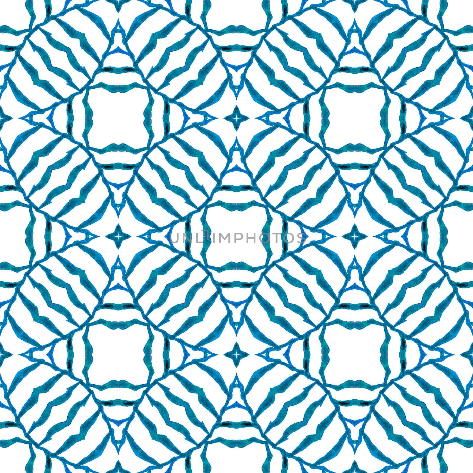Striped hand drawn design. Blue ideal boho chic summer design. Textile ready authentic print, swimwear fabric, wallpaper, wrapping. Repeating striped hand drawn border.