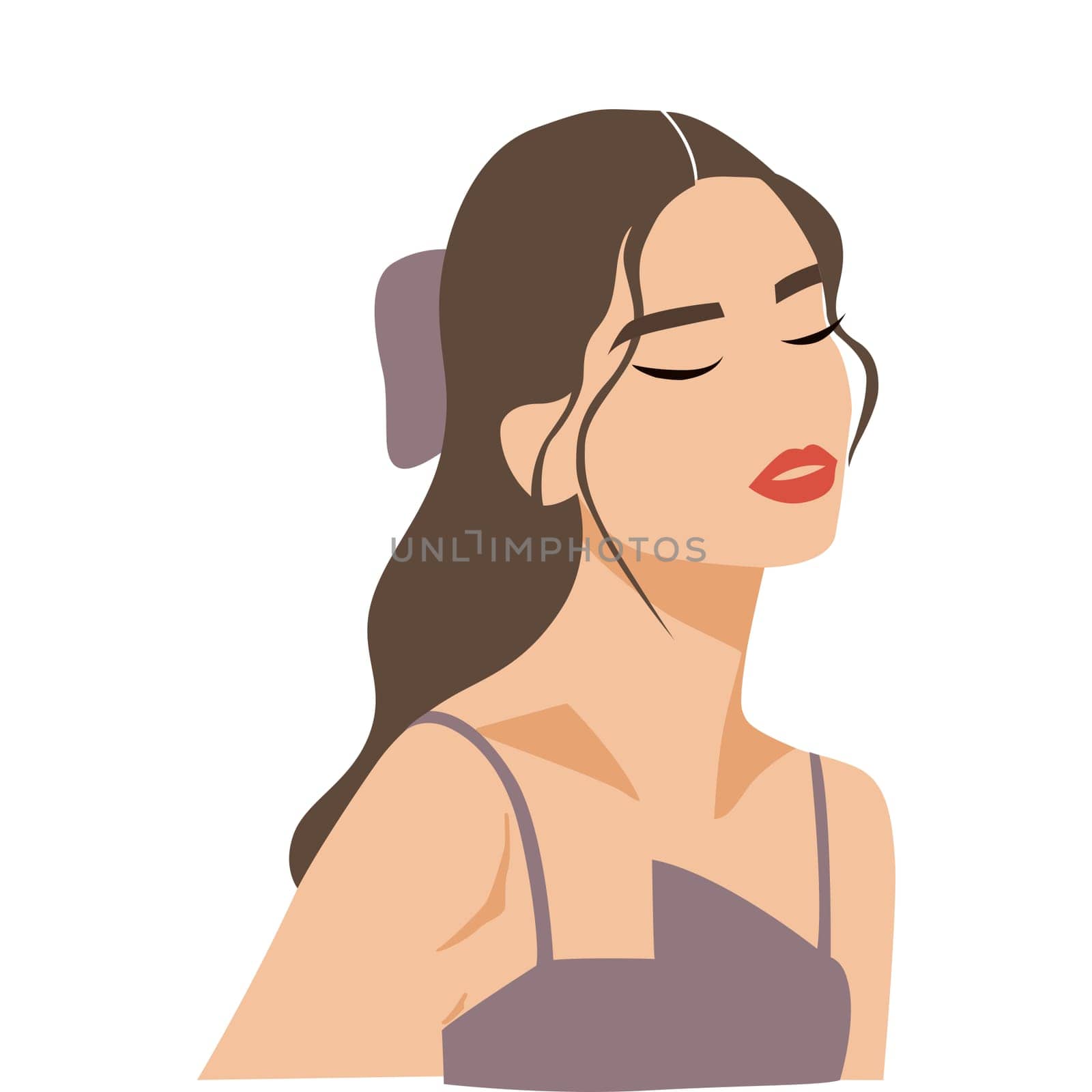 Fashion female portrait, abstract illustration for social media post