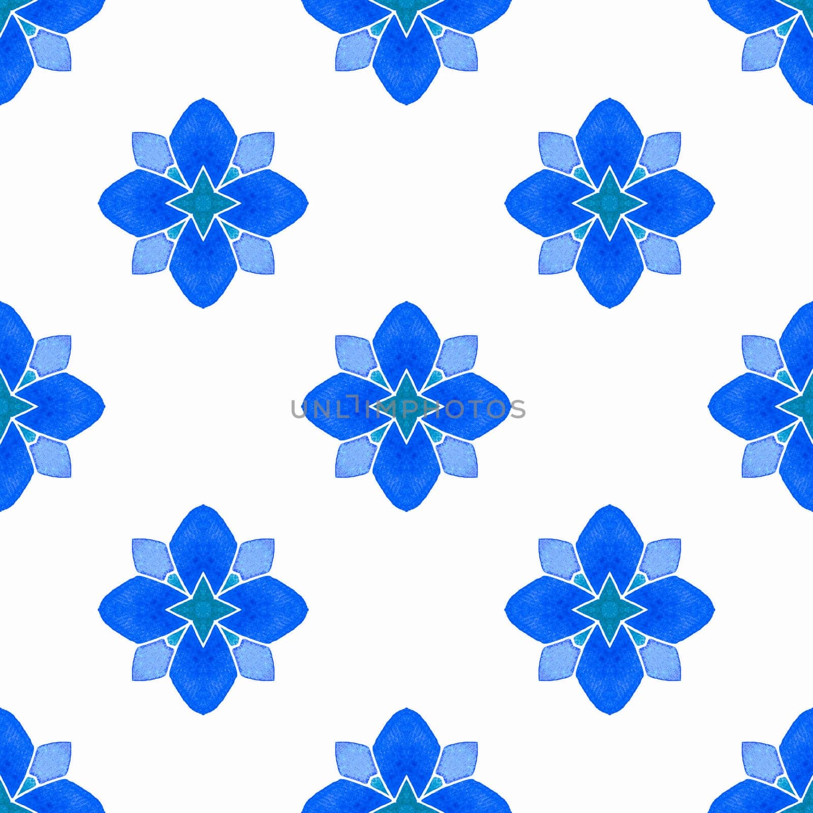 Hand drawn green mosaic seamless border. Blue mind-blowing boho chic summer design. Mosaic seamless pattern. Textile ready popular print, swimwear fabric, wallpaper, wrapping.