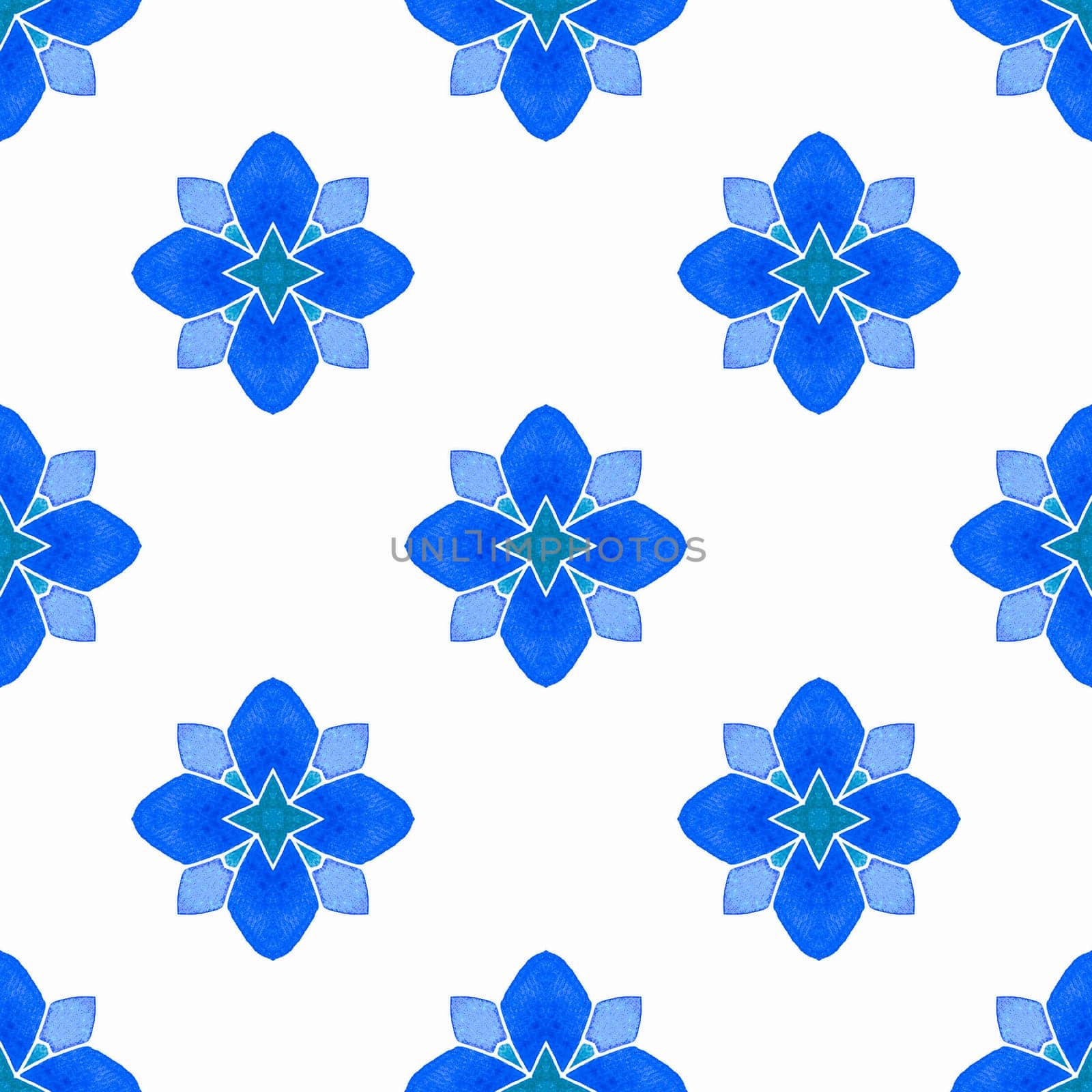 Hand drawn green mosaic seamless border. Blue mind-blowing boho chic summer design. Mosaic seamless pattern. Textile ready popular print, swimwear fabric, wallpaper, wrapping.