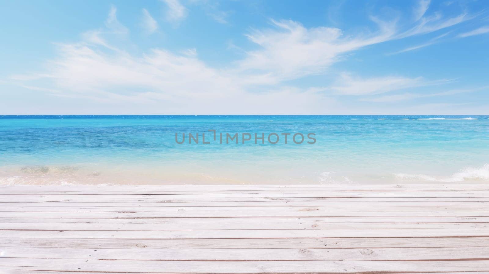 Beautiful beach with a wooden pier and azure water in the Maldives, islands. Beautiful landscape, picture, phone screensaver, copy space, advertising, travel agency, tourism, solitude with nature, without people