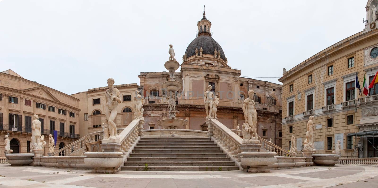 The Fontana Pretoria or better known as the Fountain of Shame in Palermo, Sicily, Italy