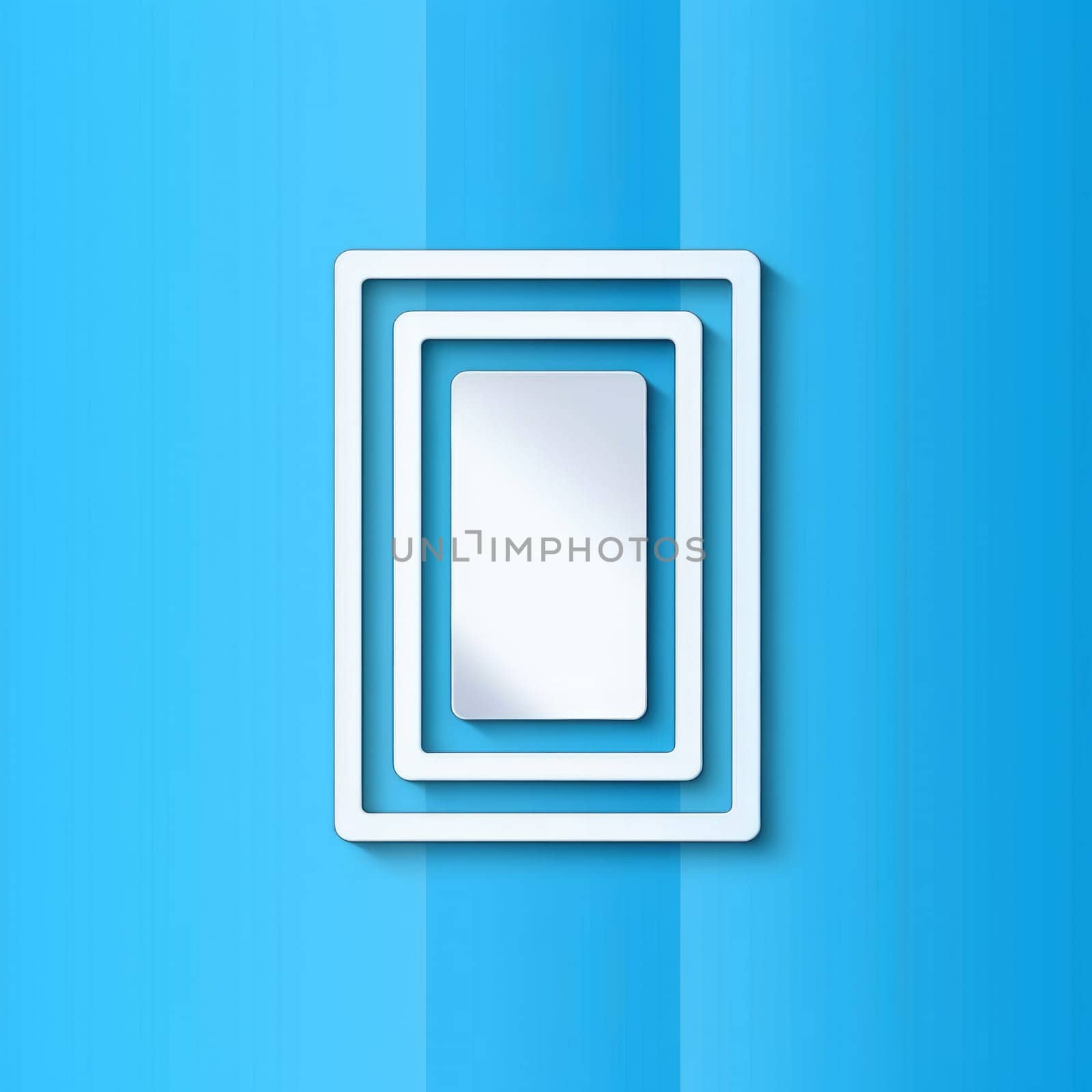 Frame illustration of stripes. Blue and white background. Empty space for text or picture. Rectangular shape. Generated AI.