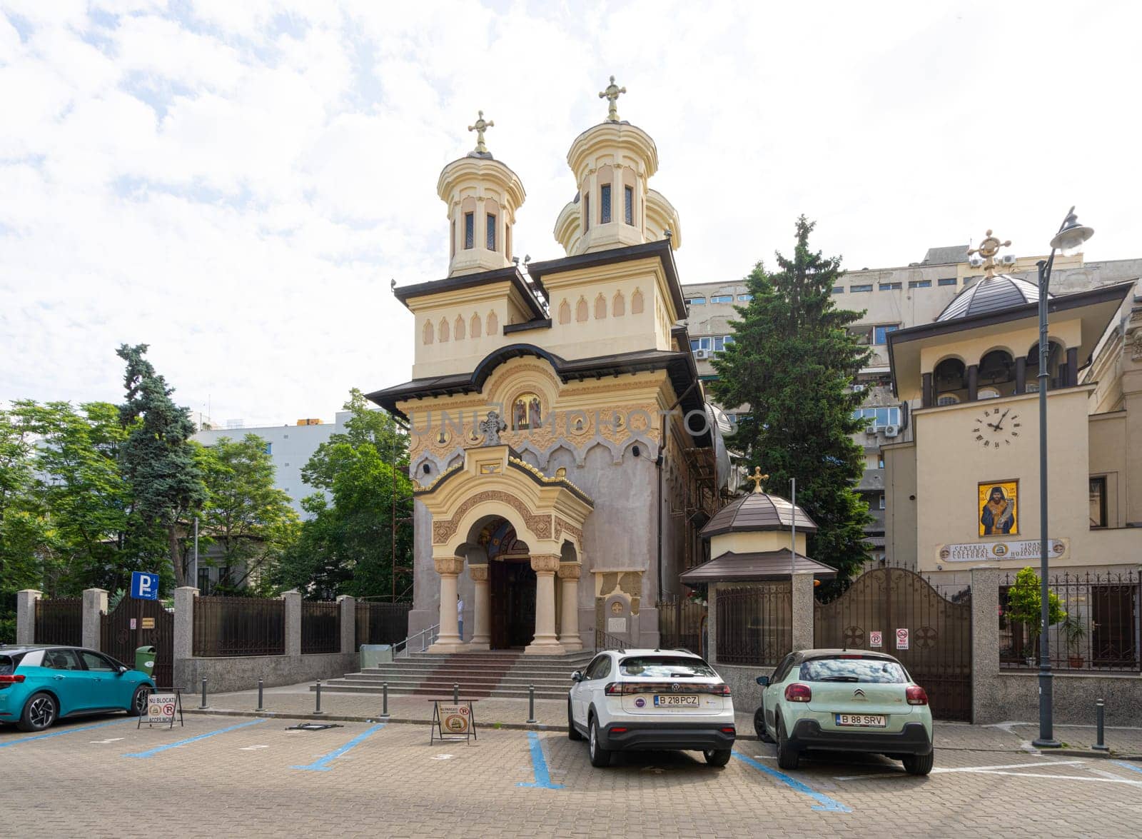 Bucharest, Romania. May 25, 2024. External view of Boreanu church inn the city center