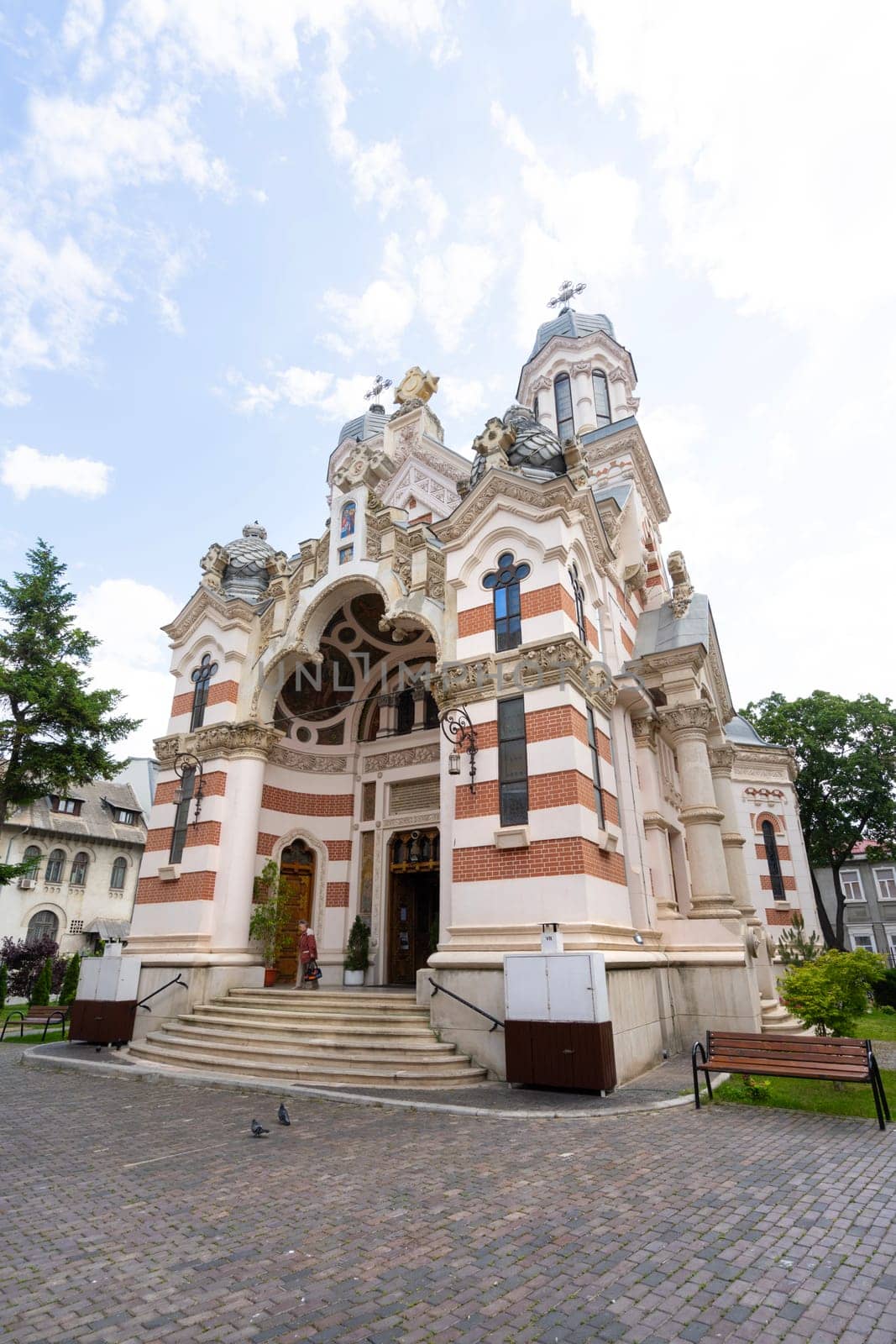 Bucharest, Romania. May 25, 2024. External view of Amzei Church in the city center
