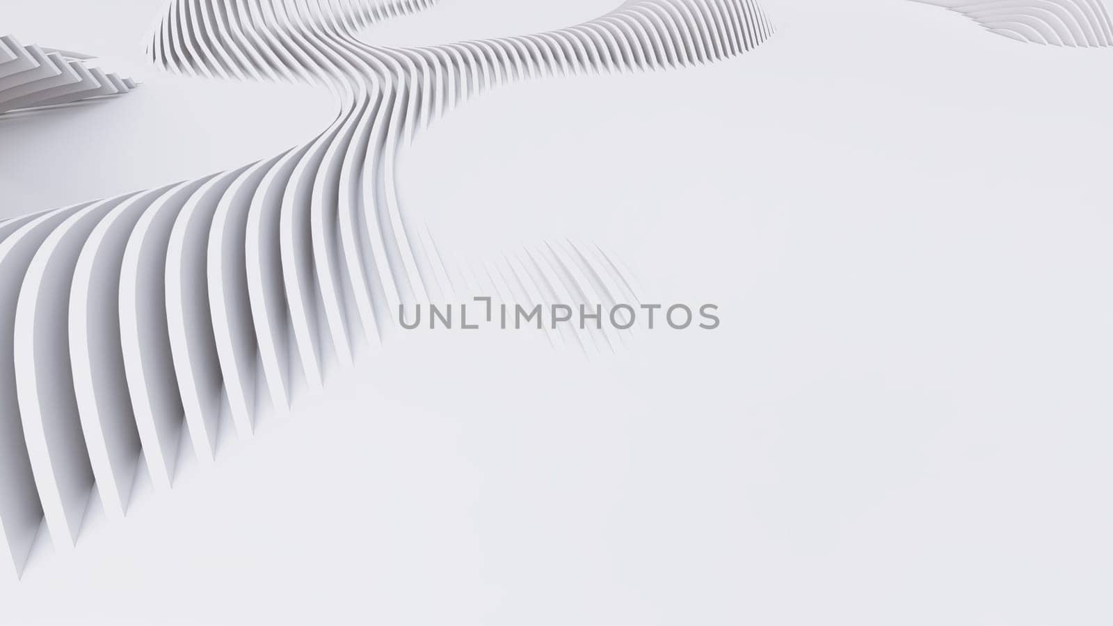 Abstract Curved Shapes. White Circular Background. Abstract background. 3d illustration