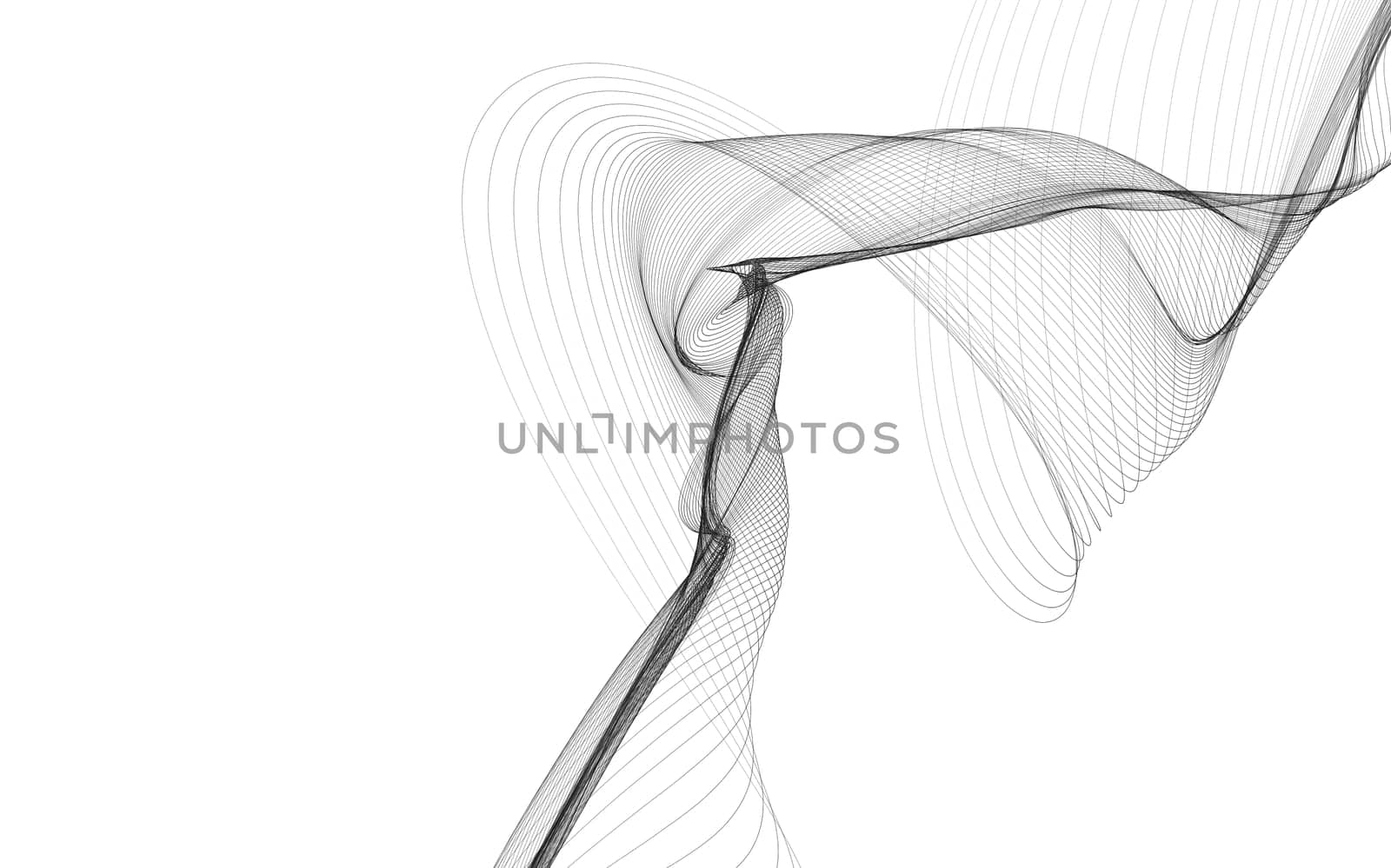 Abstract background with monochrome wave lines on white background.  by teerawit