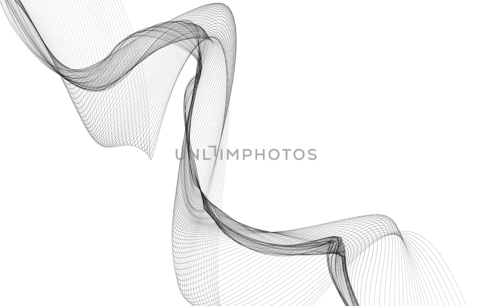 Abstract background with monochrome wave lines on white background.  by teerawit