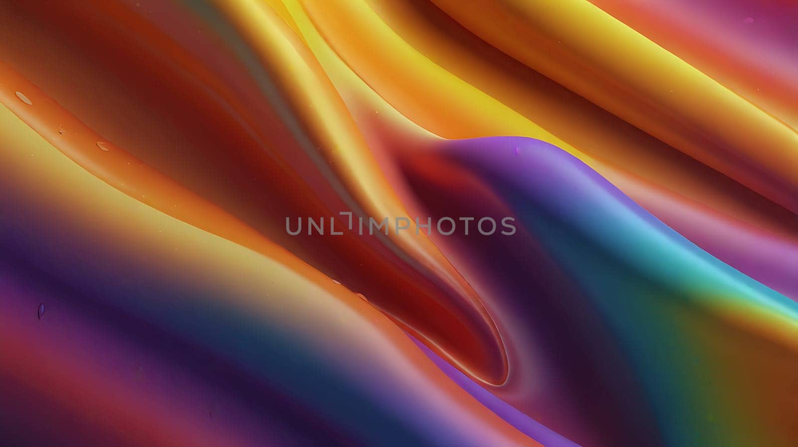 Abstract holographic iridescent vibrant rainbow colored liquid metal texture background. Colorful abstract gleaming fluid material.