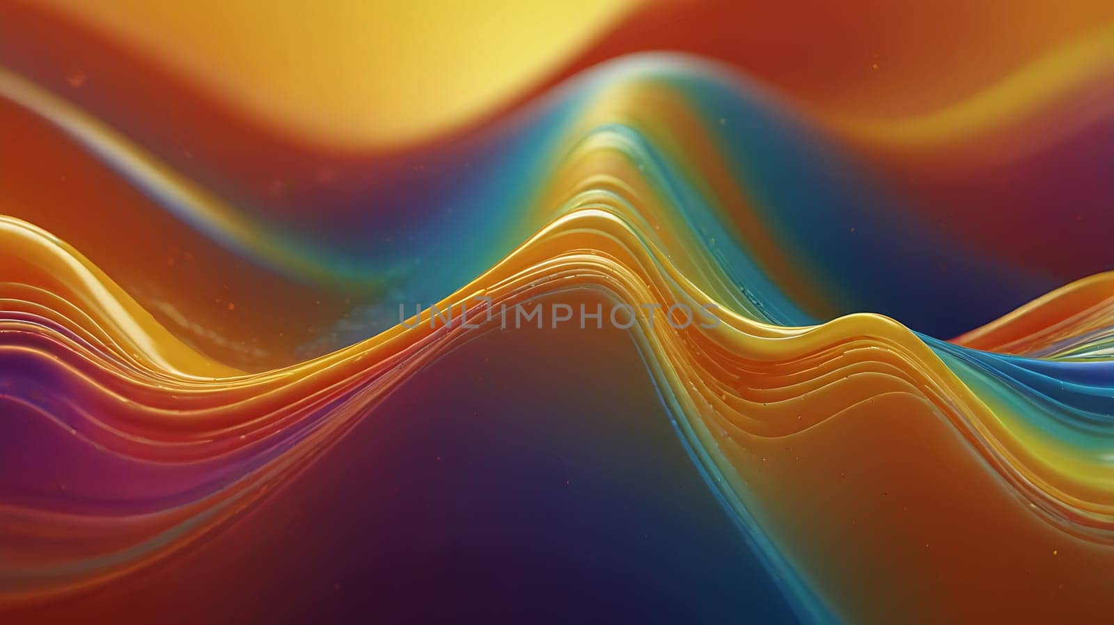 Abstract holographic iridescent vibrant rainbow colored liquid metal texture background. Colorful abstract gleaming fluid material.