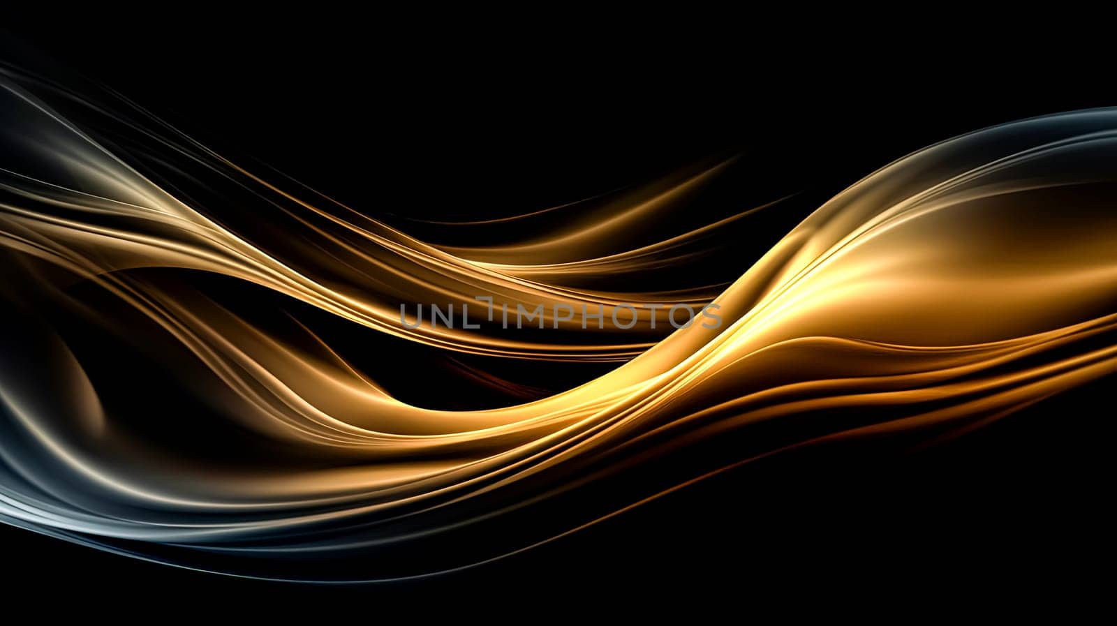 A long, curvy line of gold and black colors. The line is very long and has a lot of detail