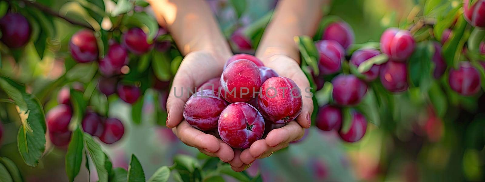 Harvest in the hands of a woman in the garden. Selective focus. nature.