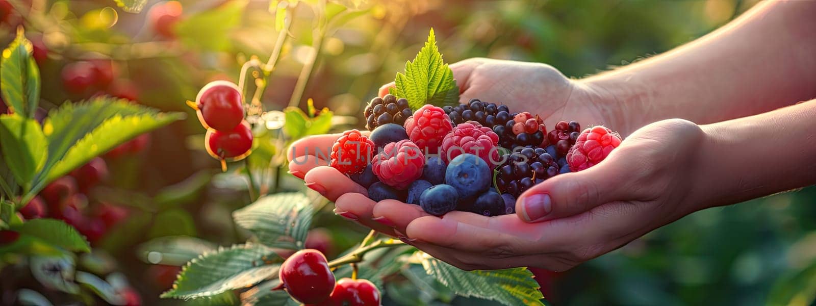 Harvest in the hands of a woman in the garden. Selective focus. nature.